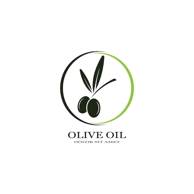 Plantilla de diseño de ilustración de vector de icono de oliva