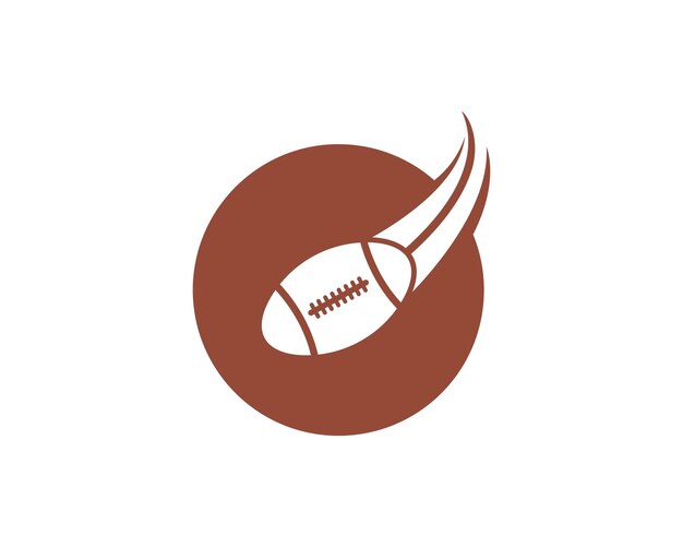 Plantilla de diseño de ilustración de vector de icono de pelota de rugby
