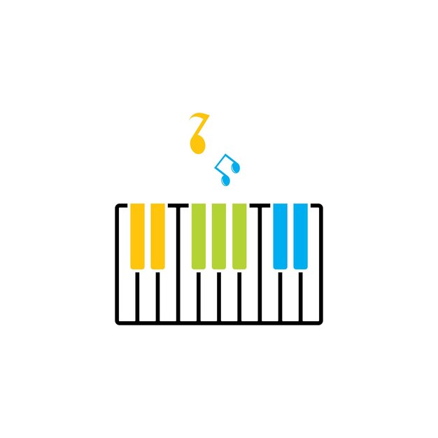 Plantilla de diseño de ilustración de vector de icono de piano