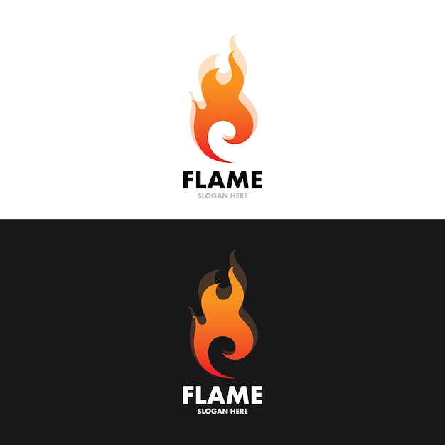 plantilla de diseño de ilustración del vector de la llama de fuego