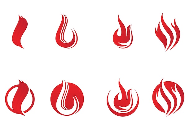 Plantilla de diseño de ilustración de vector de llama de fuego