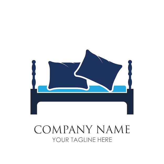 Plantilla de diseño de ilustración de vector de logotipo de cama Vector de logotipo de cama