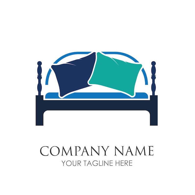 Plantilla de diseño de ilustración de vector de logotipo de cama Vector de logotipo de cama