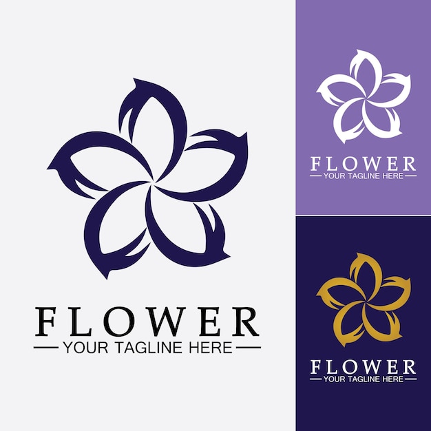 Plantilla de diseño de ilustración de vector de logotipo de flor