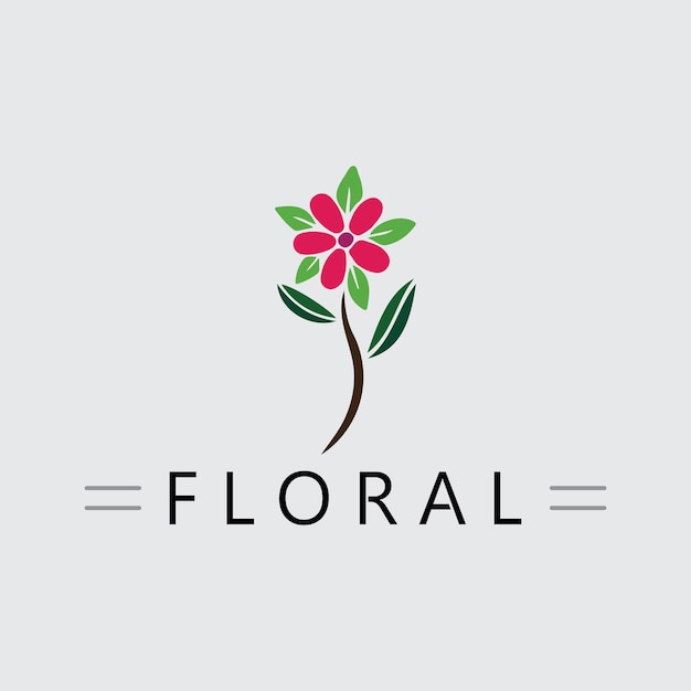 Plantilla de diseño de ilustración de vector de logotipo de flor