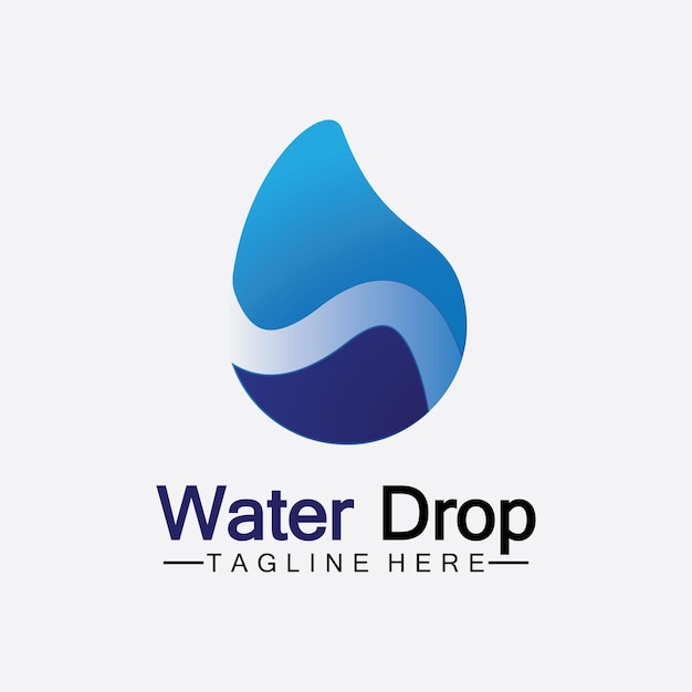 Plantilla de diseño de ilustración de vector de logotipo de gota de agua azul abstracto.