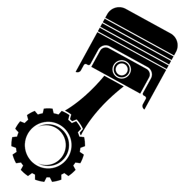 Plantilla de diseño de ilustración de vector de logotipo de icono de pistón