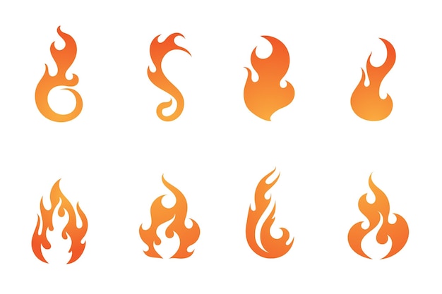 Plantilla de diseño de ilustración de vector de logotipo de llama de fuego