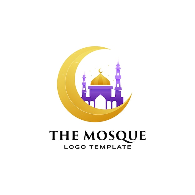 Vector plantilla de diseño de ilustración de vector de logotipo de mezquita vector premium