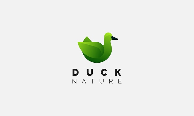 Plantilla de diseño de ilustración de vector de logotipo de pato de naturaleza o hoja