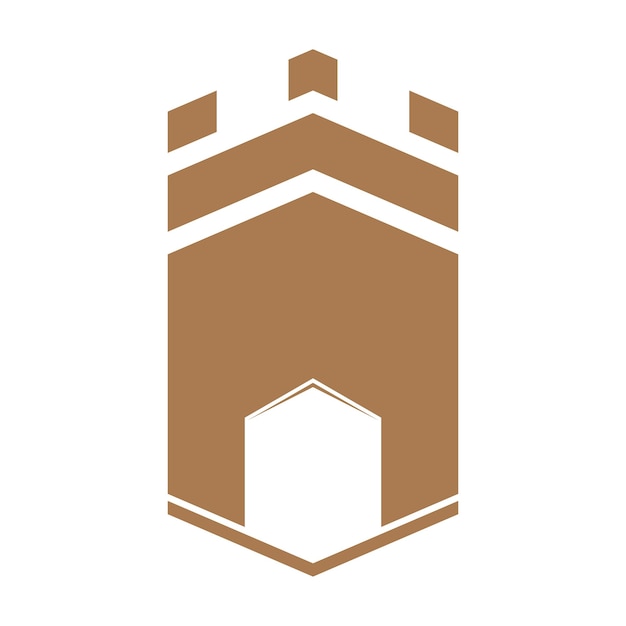 Plantilla de diseño de ilustración de vector de símbolo de logotipo de castillo