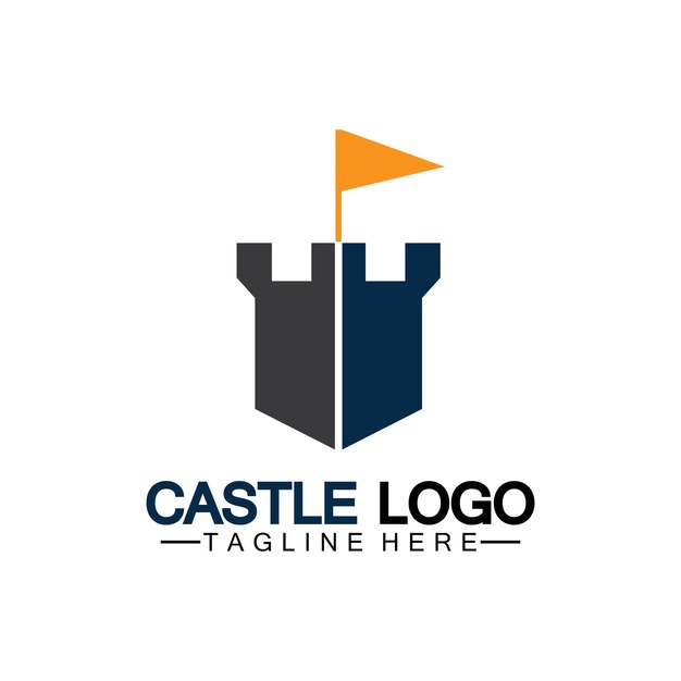 Plantilla de diseño de ilustración de vector de símbolo de logotipo de castillo