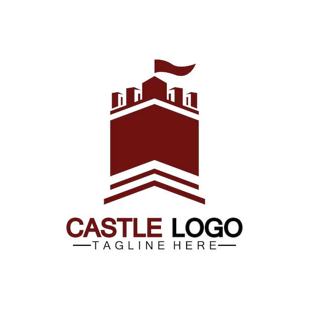 Plantilla de diseño de ilustración de vector de símbolo de logotipo de castillo