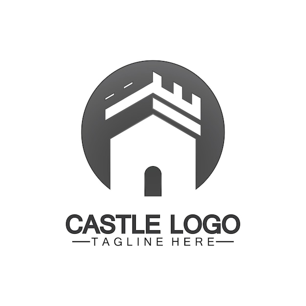 Plantilla de diseño de ilustración de vector de símbolo de logotipo de castillo