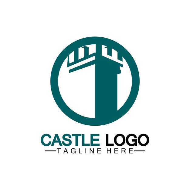 Plantilla de diseño de ilustración de vector de símbolo de logotipo de castillo