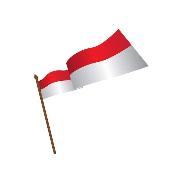 Vector plantilla de diseño de ilustración vectorial de la bandera de indonesia