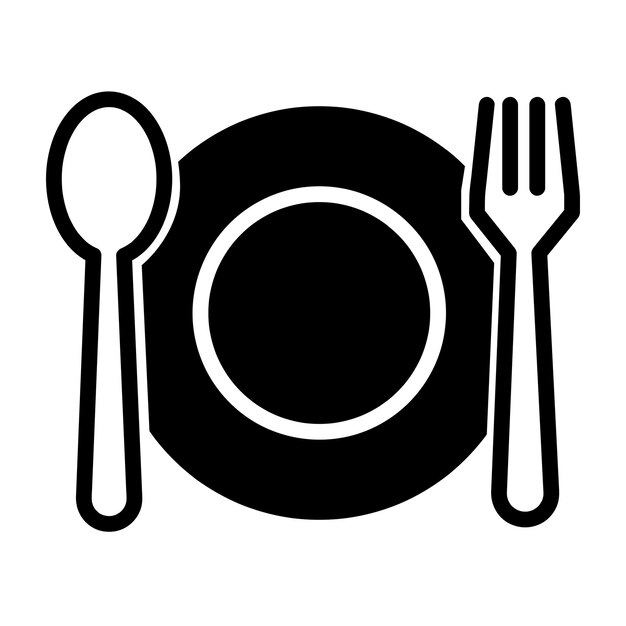 plantilla de diseño de ilustración vectorial del icono de la cuchara y el tenedor