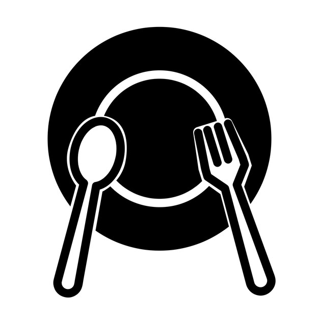 plantilla de diseño de ilustración vectorial del icono de la cuchara y el tenedor