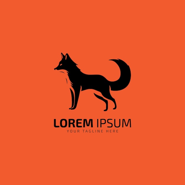 plantilla de diseño de ilustración vectorial del icono del lobo o el zorro