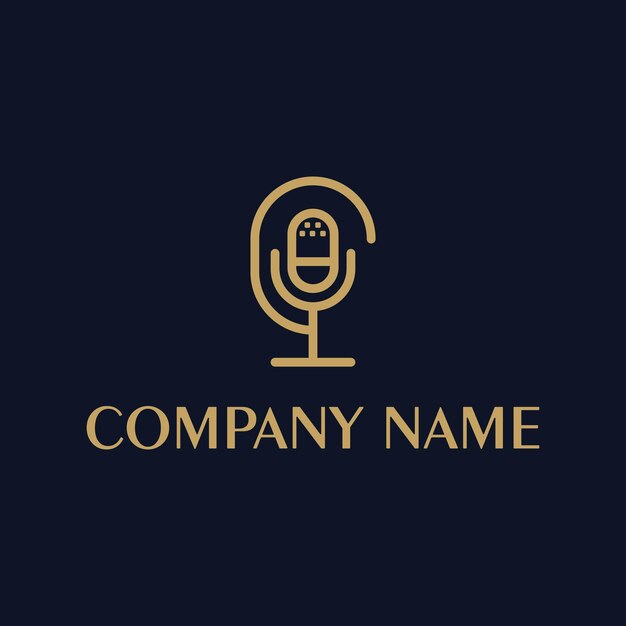plantilla de diseño de ilustración vectorial de icono y logotipo de radio podcast