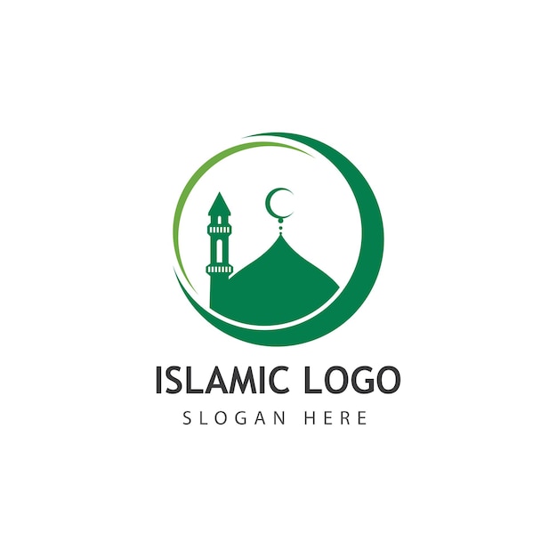 plantilla de diseño de ilustración vectorial del icono de la mezquita