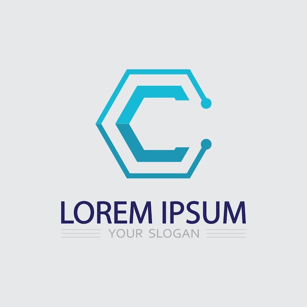 plantilla de diseño de ilustración vectorial de la letra C del icono del logotipo