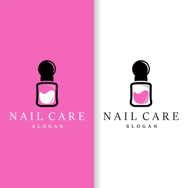 Plantilla de diseño de ilustración vectorial del logotipo de cuidado de uñas de belleza