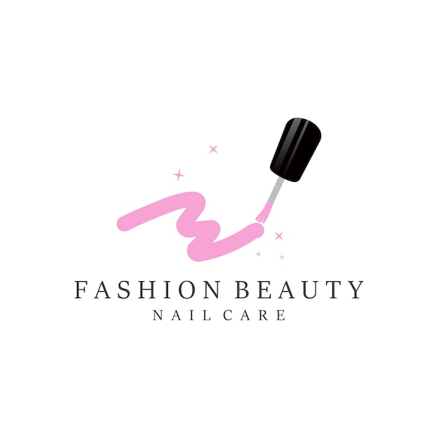 Plantilla de diseño de ilustración vectorial del logotipo de cuidado de uñas de belleza