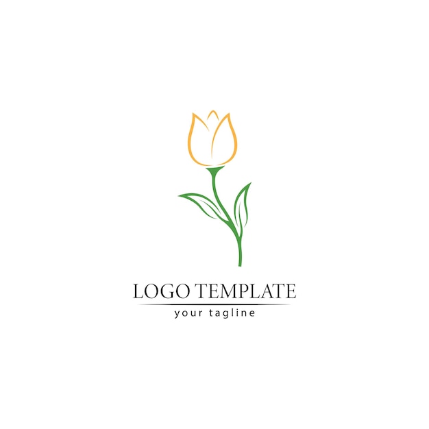 plantilla de diseño de ilustración vectorial del logotipo de la flor de tulipán