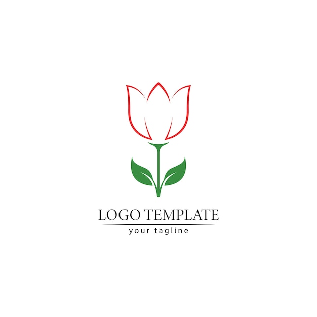 plantilla de diseño de ilustración vectorial del logotipo de la flor de tulipán