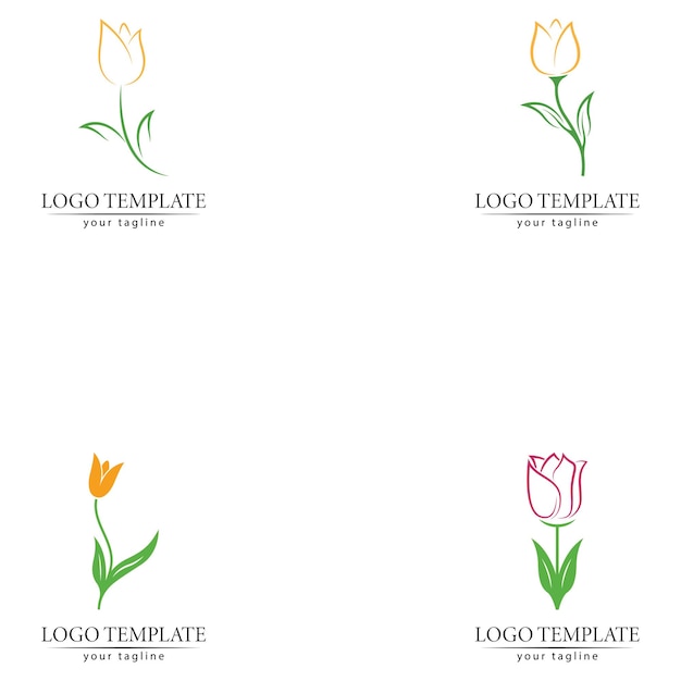 plantilla de diseño de ilustración vectorial del logotipo de la flor de tulipán