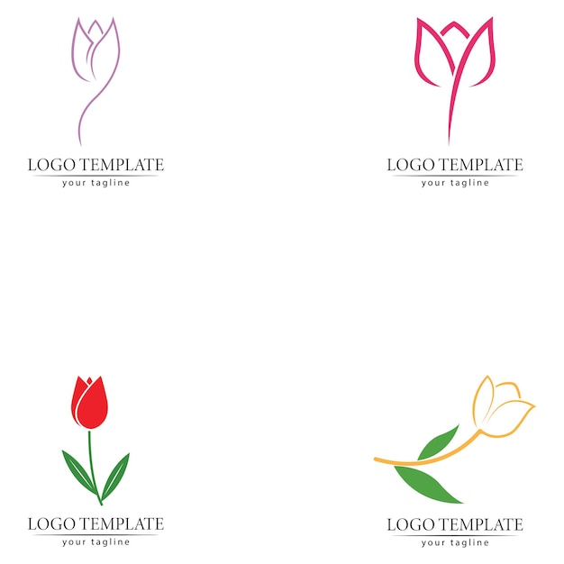 plantilla de diseño de ilustración vectorial del logotipo de la flor de tulipán