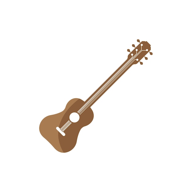 Plantilla de diseño de ilustración vectorial del logotipo del icono de guitarra