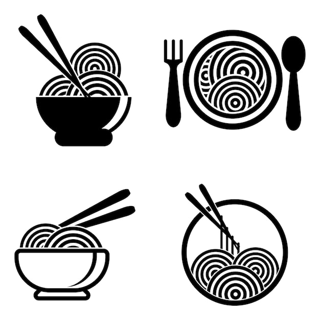 plantilla de diseño de ilustración vectorial del logotipo del icono de Noodle