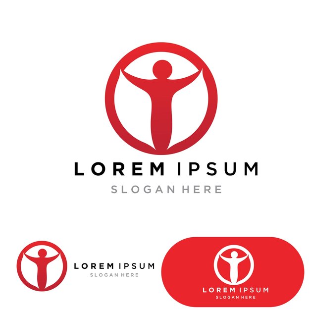 Plantilla de diseño de ilustración vectorial de logotipo de personas de salud