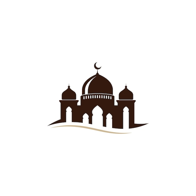 plantilla de diseño de ilustración vectorial del logotipo de la silueta del icono de la mezquita