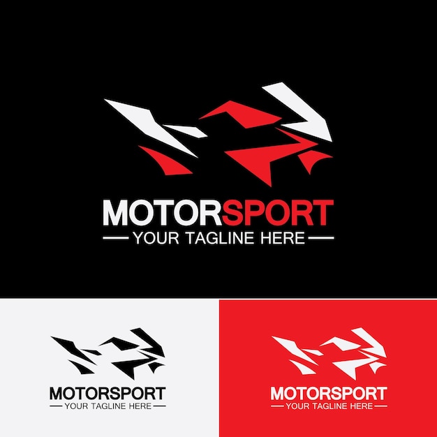 Plantilla de diseño de ilustración vectorial de símbolo de logotipo deportivo de motocicleta