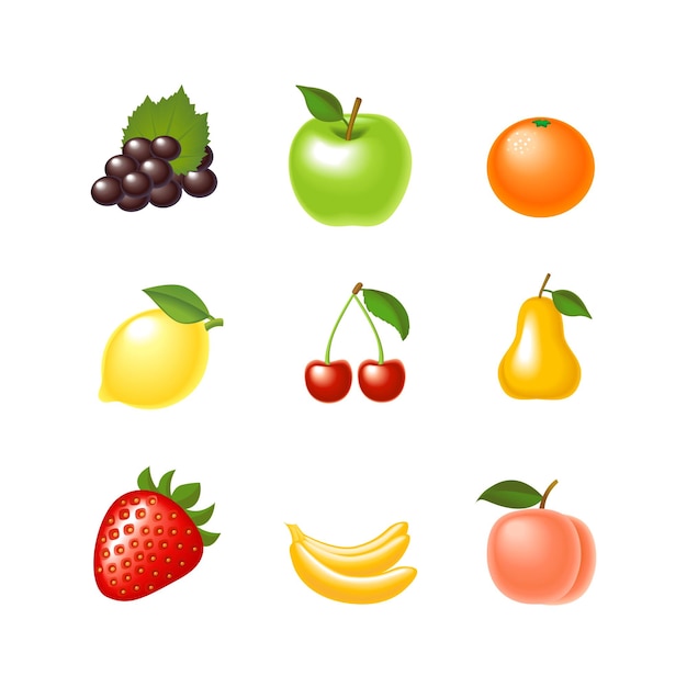 plantilla de diseño de ilustraciones vectoriales de frutas