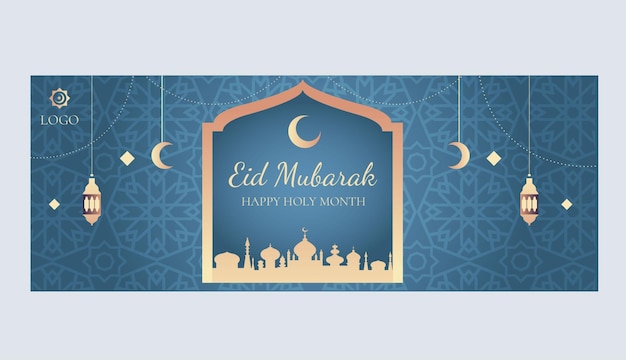 plantilla de diseño de impresión de banner de Eid Mubarak