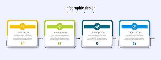 Vector plantilla de diseño de infografía empresarial de proceso