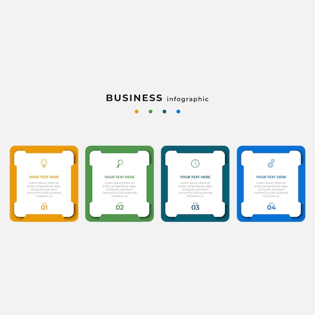 Plantilla de diseño de infografía de línea de tiempo de pasos