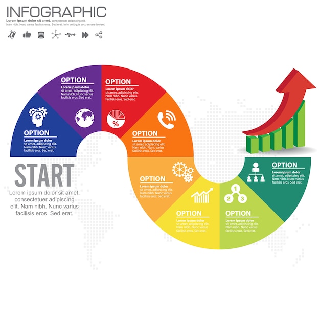 Plantilla de diseño de infografía con marco para el texto y la foto