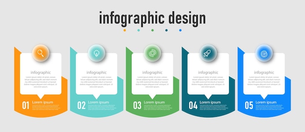 Plantilla de diseño de infografía de negocios moderno elegante profesional vector premium