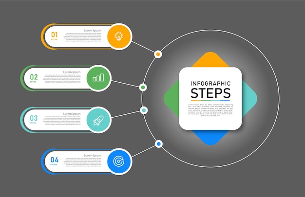 Plantilla de diseño de infografía de negocios de presentación elegante profesional