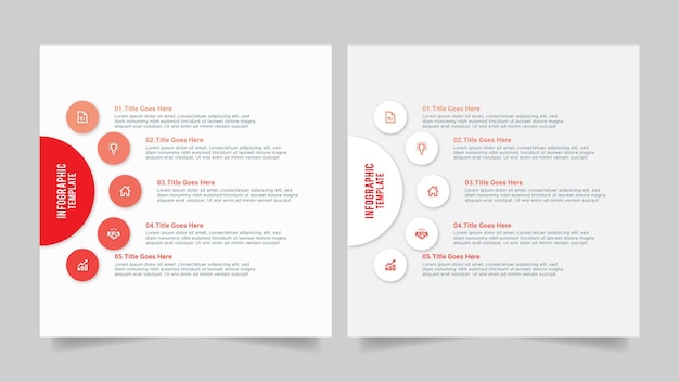 Plantilla de diseño de infografía de negocios de presentación simple y limpia con 5 barras de opciones