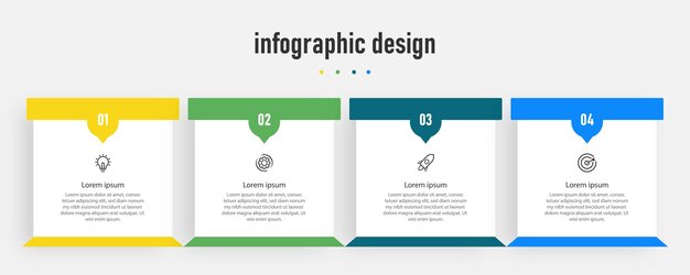 Plantilla de diseño de infografía de paso de proceso