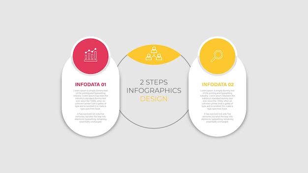 Plantilla de diseño de infografía plana elegante de twosteps