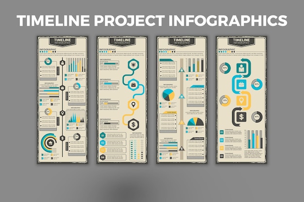 Plantilla de diseño de infografía de proyecto de línea de tiempo