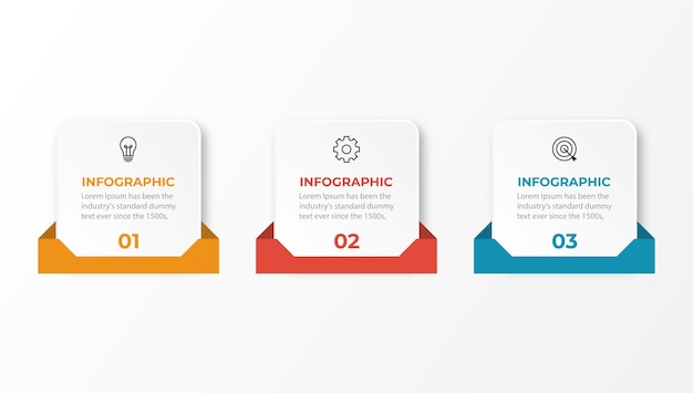 Plantilla de diseño de infografía vectorial con 3 opciones o pasos