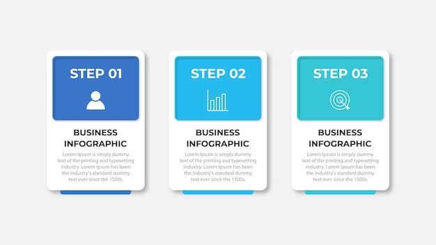 Plantilla de diseño de infografía vectorial con 3 opciones o pasos